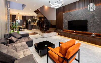 Nội thất phòng khách nhà phố 3 tầng