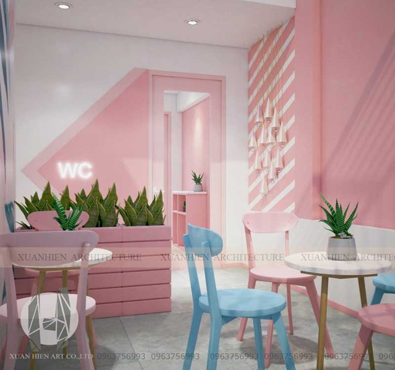 Tận dụng tối đa diện tích quán trà sữa