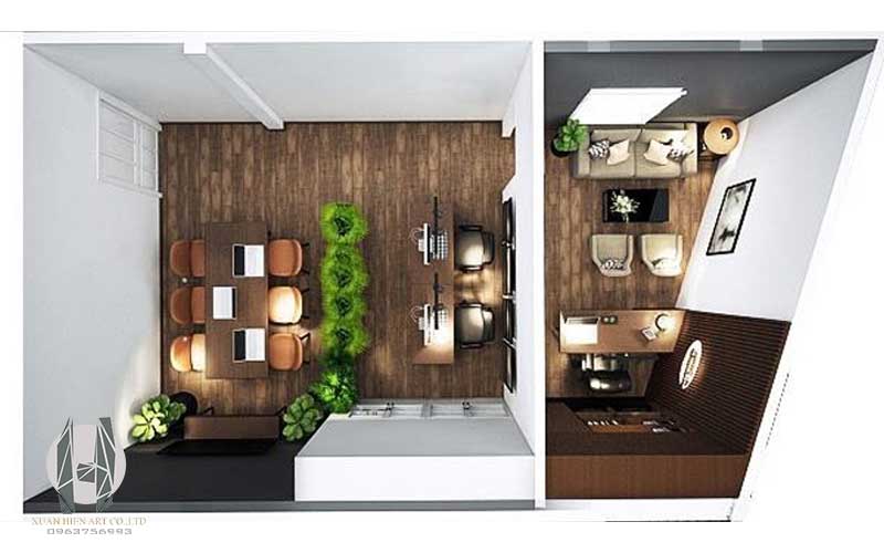 Thiết kế nội thất văn phòng tầng 2