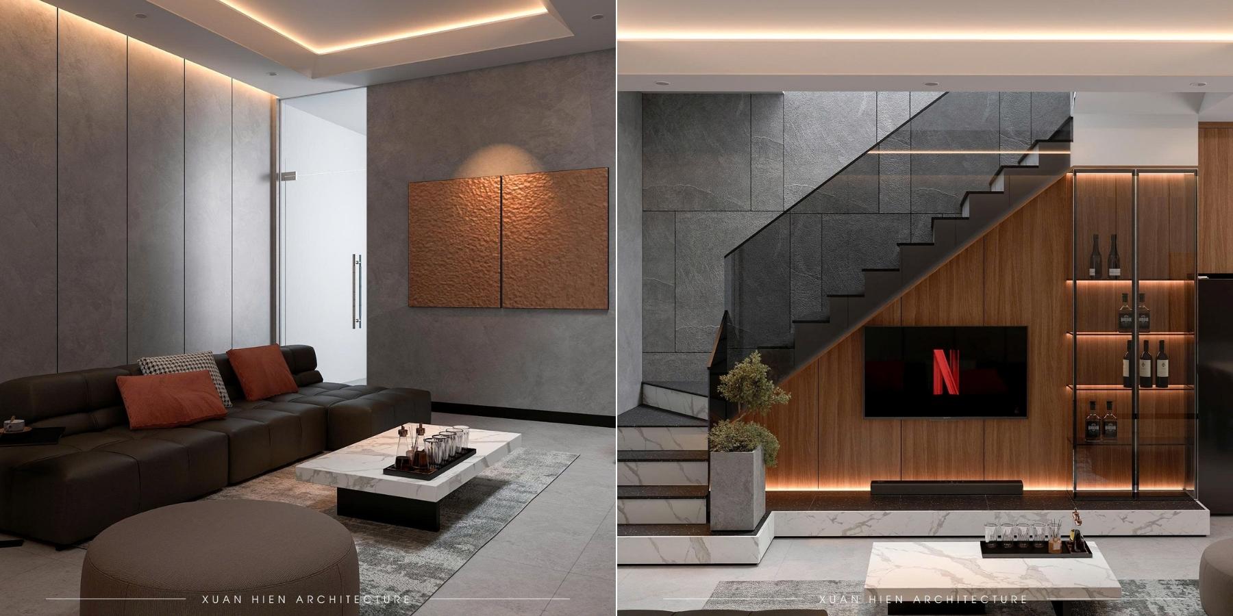 Không gian phòng khách sang trọng, tối ưu ánh sáng và công năng